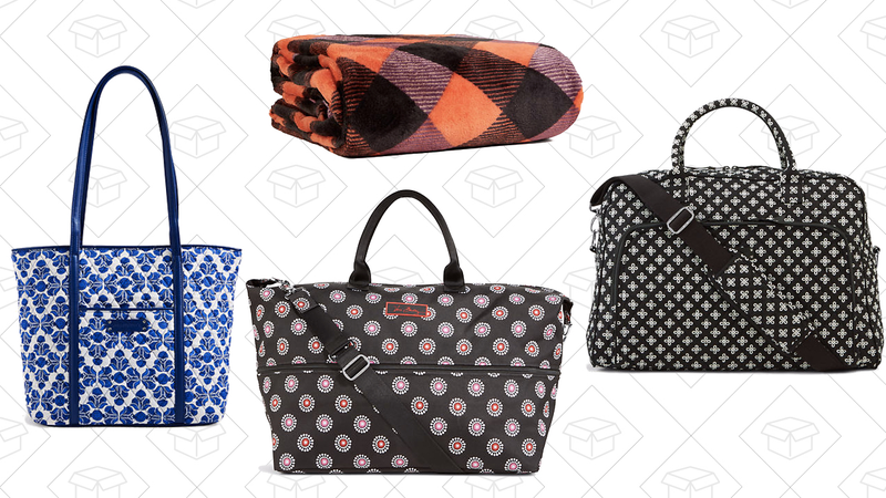 Small Trimmed Vera Tote, $48 | Lighten Up Expandable Travel Bag, $69 | Throw Blanket, $22 | Weekender Travel Bag, $74